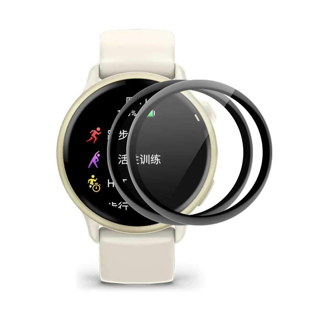 

Для GarminActive 6 2 шт. Защитная пленка для экрана 3D изогнутый ПК + ультра прозрачная пленка из ПММА - черный