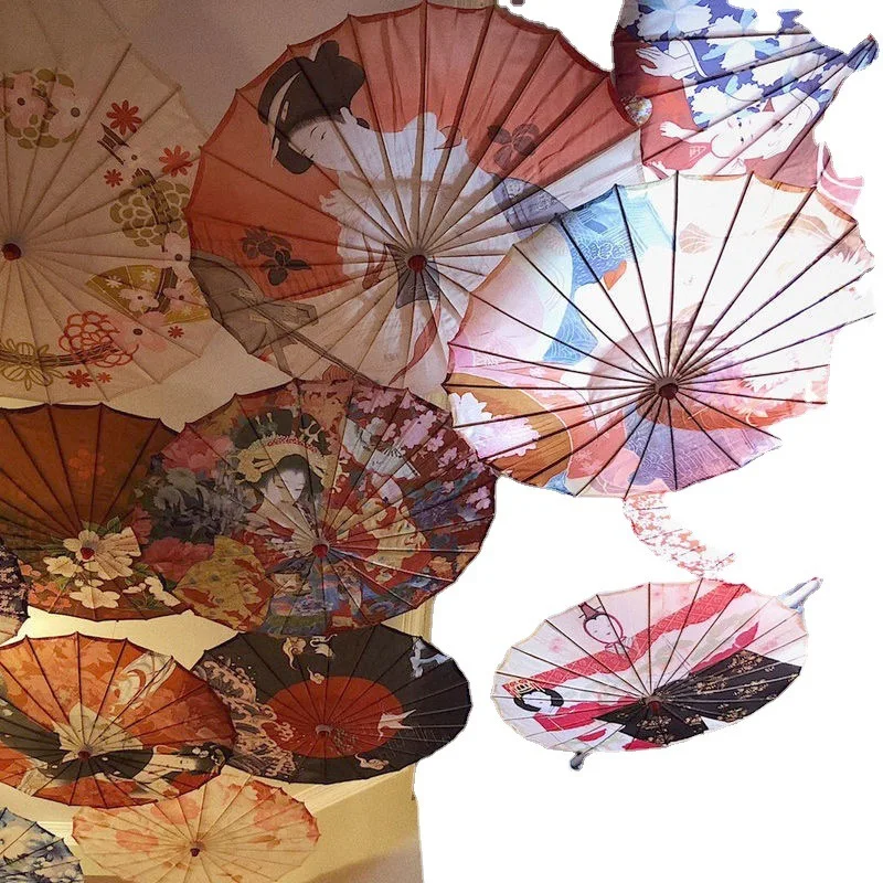 Gufeng Japanese Oilpaper Shade Umbrella Restaurant Ceiling Classical Ukiyoshi Decorative Umbrella Sakura Umbrella Parasol