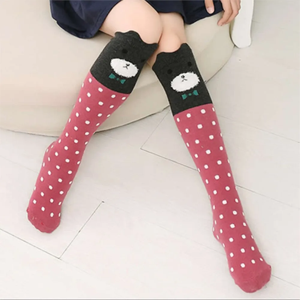 In the spring and autumn period new children Girls knee-high stockings cartoon cotton knee high over leg warmers infant