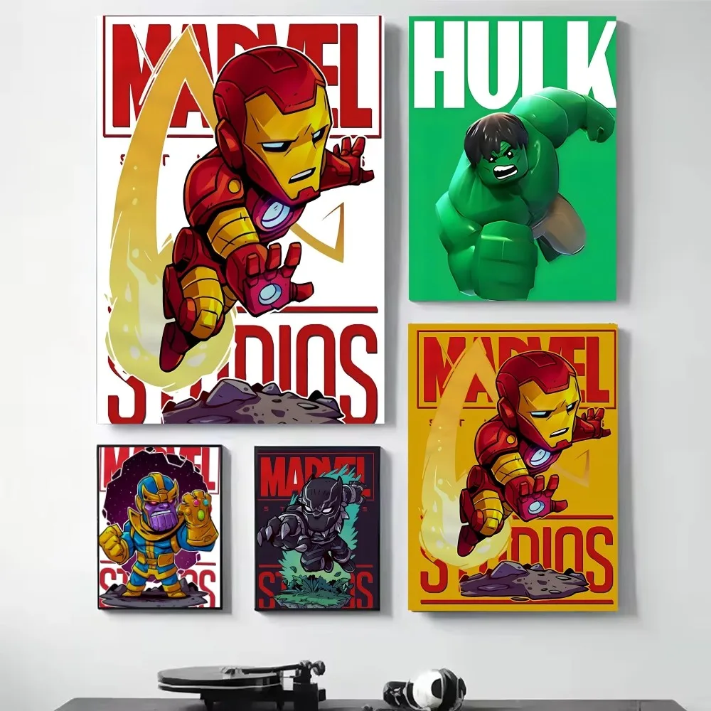 Póster de superhéroe M-Marvel SpiderMan Iron Man vengadores, carteles HD para el hogar, habitación, Bar, cafetería, decoración artística, cuadro de pared, 1 ud.