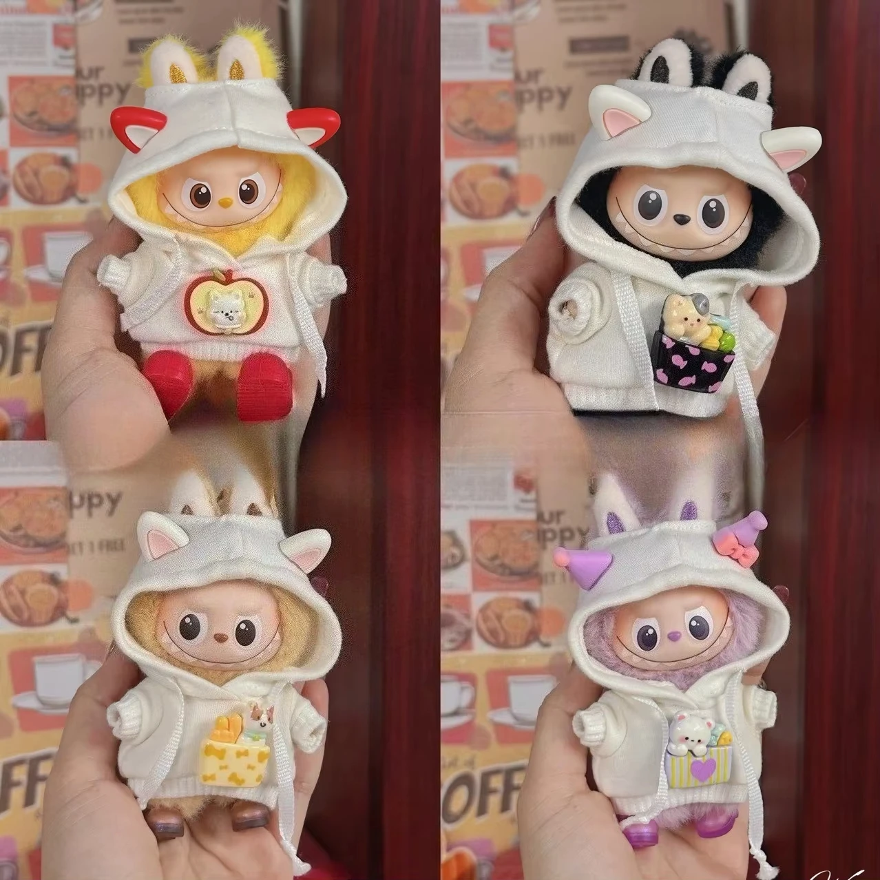 For Mini Labubu Sportswear Featuring Ribbed Hem For labubu V4 The Monsters Pin For Love Series Cute animal clothes Accessories