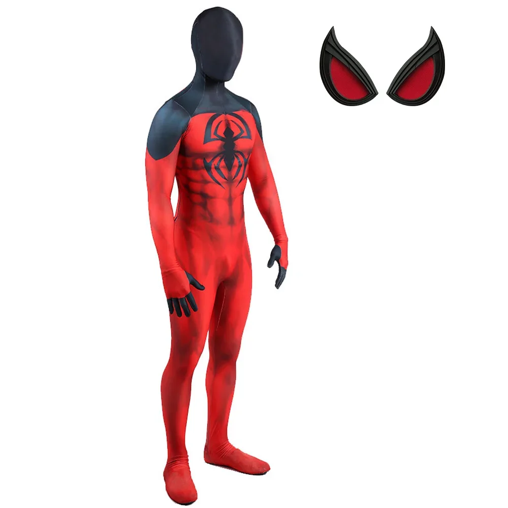 Szkarłatny Kaine Spiderman przebranie na karnawał Spandex superbohater Zentai body Spider Boy Disfraces Para kostium na Halloween dorosłych dzieci