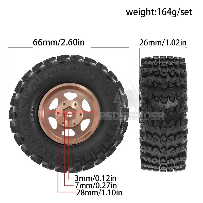 Liga de alumínio 1.3 Polegada beadlock roda aro pneu para 1/18 trx4m Trx4-m fms24 axial scx24 rc rastreador carro pneu