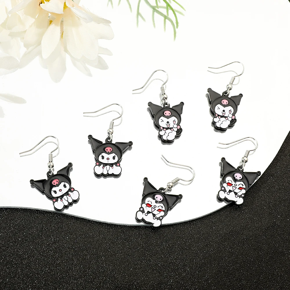 New Sanrio Cartoon Kuromi Diverse Modelling Earrings Personalised Girls Dress Up Youth Cute Campus Style Earrings Gift