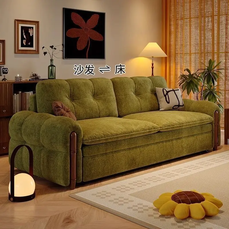 

Bedroom multi-functional sofa bed dual-purpose foldable small apartment multi-small double study telescopic integrated bed sand