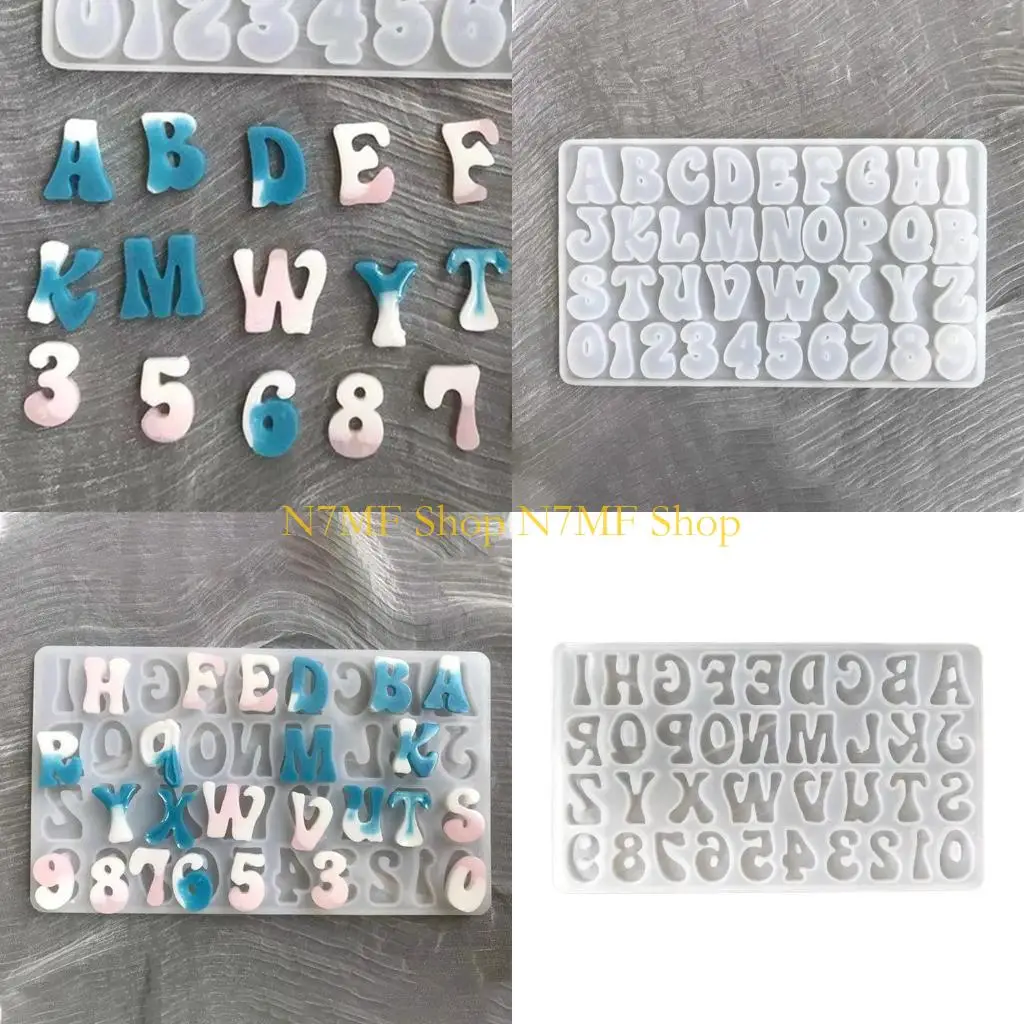 

N7MF Unique Alphanumeric Resin Mold Letter Home Decoration Mold Handmade Jewelry