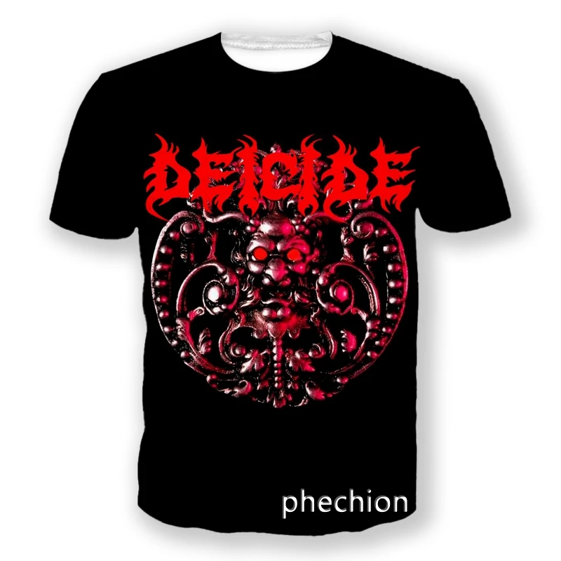 phechion New Fashion Men/Women DEICIDE Band 3D Print Short Sleeve T-Shirt Casual Hip Hop Summer T Shirt Tops S144