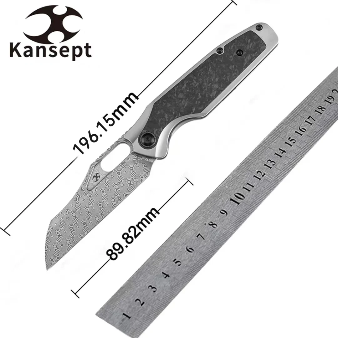 Карманный нож Kansept K1052 Tuckamore Titanium + CF, ручка с отверстием для большого пальца (3,54 дюйма, лезвие CPM 20CV), кемпинг/охота для повседневного ношения Карманный нож Kansept K1052 Tuckamore Titanium + CF, ручка с отверстием для большого пальца (3,54 дюйма, лезвие CPM 20CV), кемпинг/охота для повседневного ношения