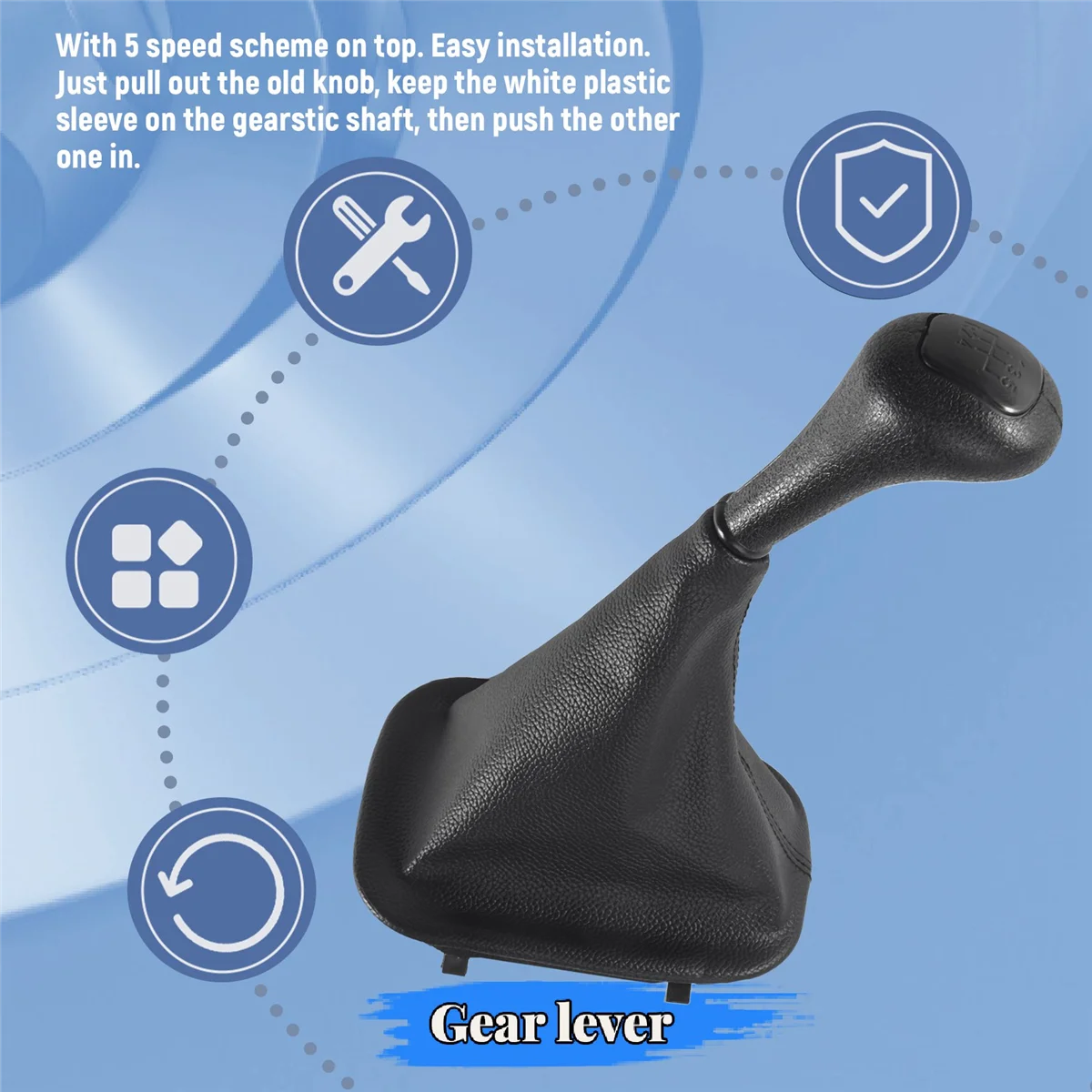 Pommeau de levier de vitesse GaClaBoot pour Mercedes Benz, couvercle de boîtier, 5 vitesses, C, E, classe S, W124, S124, W126