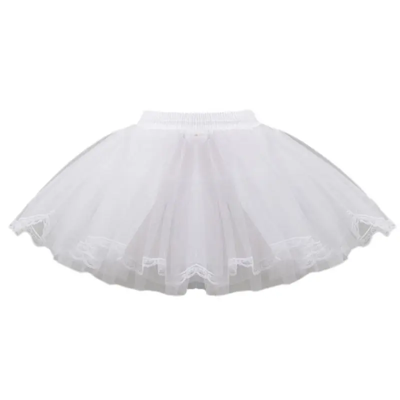 652F Hard Netto Kant Bruid Trouwjurk Petticoat Kids Dames Korte Witte Mesh Petticoa