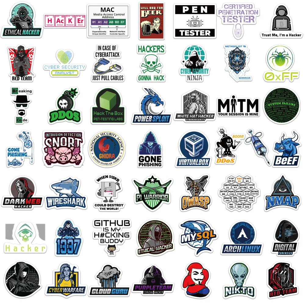 

10/50PCS Hacker Programming Graffiti Stickers Cool Mixed Design DIY Toys Secret for Bottle Scrapbook Travel Bag Aesthetic Decals