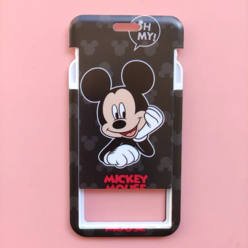 Disney Mickey Minnie porta carte d'identità cordino porta Badge aziendale cinturino al collo porta carte per studenti simpatico cartone animato per bambini