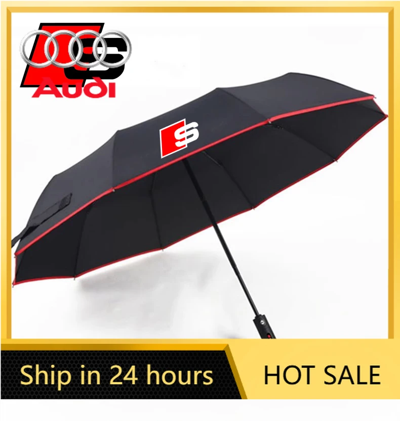 

2026 Hot For Audi Car Automatic Folding Windproof Sunshade Umbrella For Audi Sport S Line A3 A4 A5 A6 A7 A8 S3 S4 S5 S6 S7 Q3 Q5