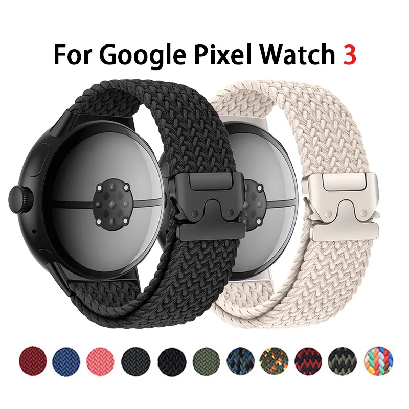 Paracaídas trenzado para Google Pixel Watch 3, correa de 41mm, accesorios, pulsera deportiva de nailon, correa para Google Pixel Watch 2 1