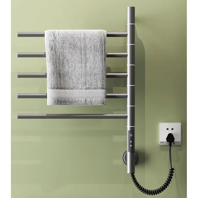 Modern Polished Stainless Steel Electric Heated Towel Warmer Rack Heater 24h Timer Wall-Mounted 4+ Bars 5 Year Warranty