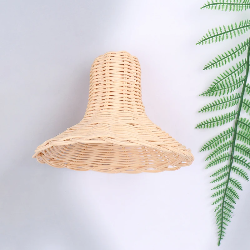 1pc Rattan Replacement Lamp Shade Retro Handmade Living Room Daily Party Table Standing Floor Light Decorating Cover