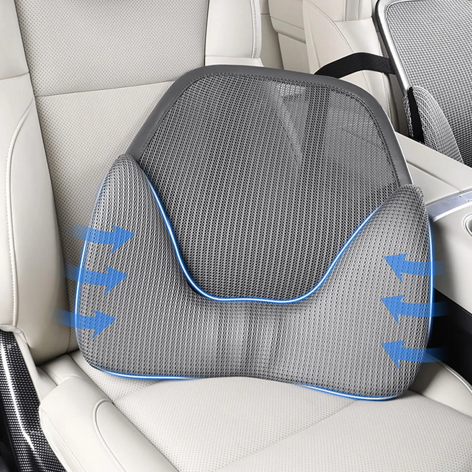Lumbar Support Pillow Ergonomic Memory Foam Pad Back Cushion for Body Rest Long Sitting Driving Travel Car Airplane Office