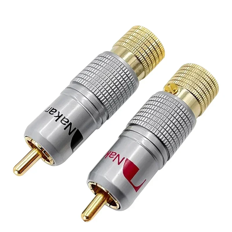 2/4/8/16 szt. 10mm pozłacane wtyczka RCA blokowanie bez lutowania gniazdo złącza lotosu 10mm Adapter przewodu Audio