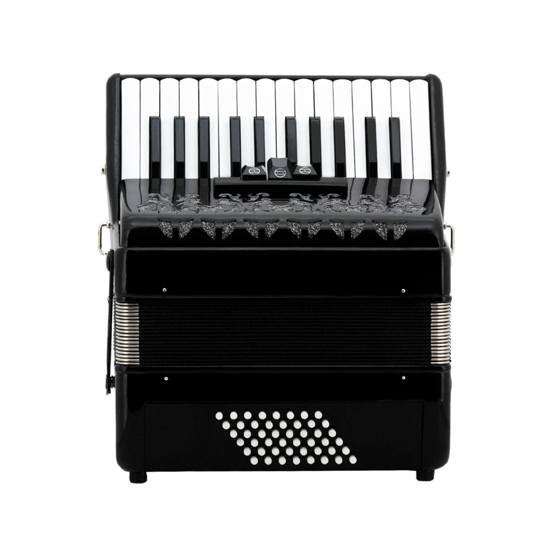 

26Key 48-Bass Black Accordion with Handcrafted Reeds Responsive Keyboard International Standard Design for Professional