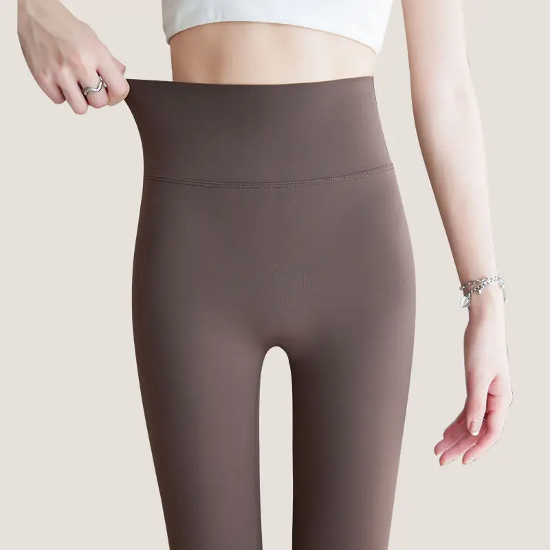 

Женские леггинсы с высокой талией для йоги и фитнеса, облегающие, с эффектом утяжки живота, весна-осень