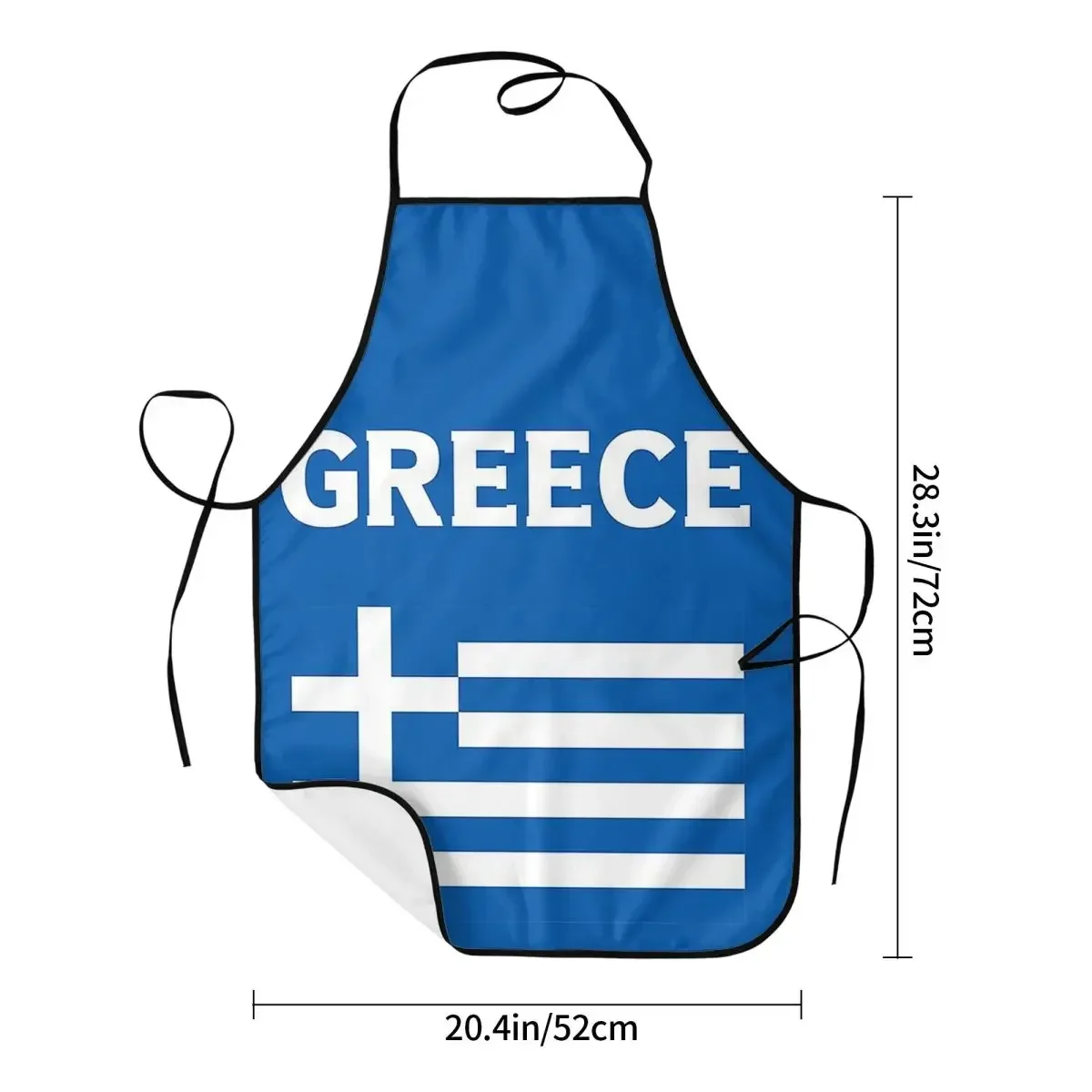 Greece Greek Flag Apron Chef Cooking Baking Tablier Sleeveless Bib Kitchen Cleaning Pinafore for Women Men Gardening