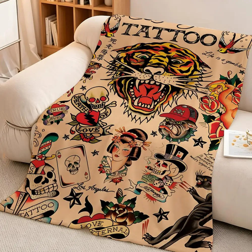 Brand E-Ed H-Hardy Throw Hot High-Density Short Plush Blanket Soft Skin-Friendly for Sofa Nap Air-Conditioned Room