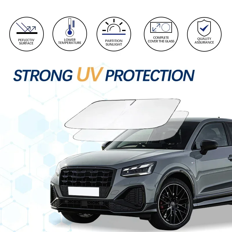 Windshield Sunshade Folding Front Window Sun Shade Cover Heat Protection Visor for Audi Q2 2018 2019 2020 2021 2022 2023 2024