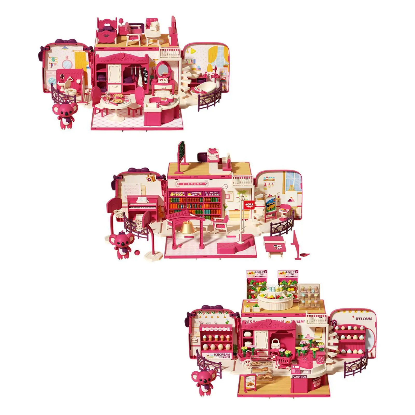 Doll Houses Portable Backpack for Girls Dollhouse Backpack for Girl Toddlers