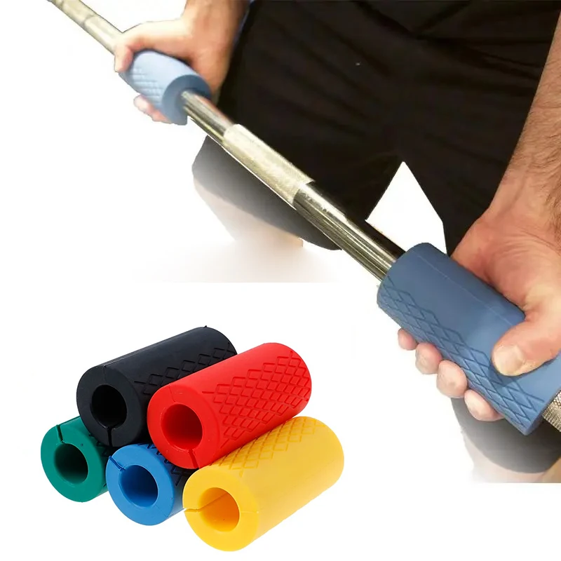 New Barbell Dumbbell Grips Thick Bar Handles Silicone Anti-slip Pad Thick Bar Handles Pull Up Weightlifting Fat Grip