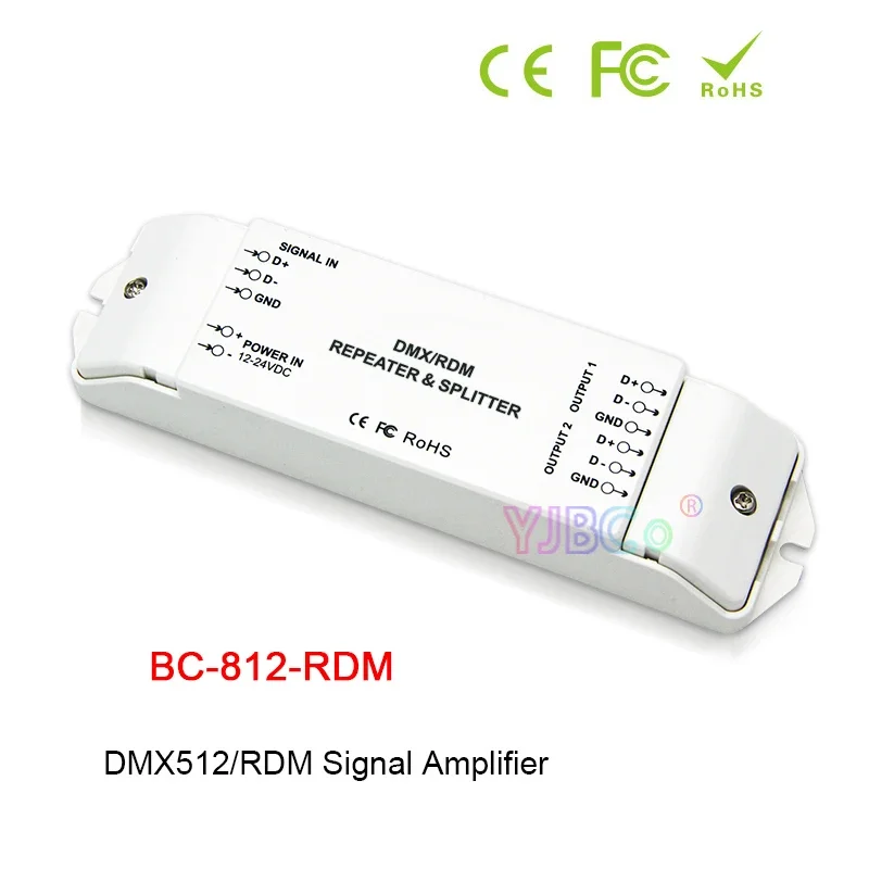 

Bincolor BC-812-RDM LED DMX512/RDM Signal Amplifier DMX512/1990/RDM Power Repeater DMX Power amplifier DC 12V-24V