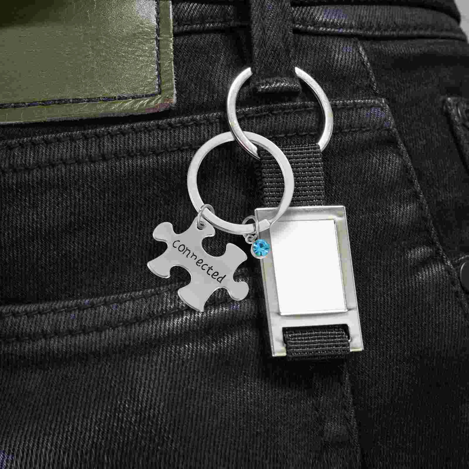 3 Pcs Puzzle Child Keyring Best Friends Alloy Stickers for Kayaks Friendship Keychain Pendant