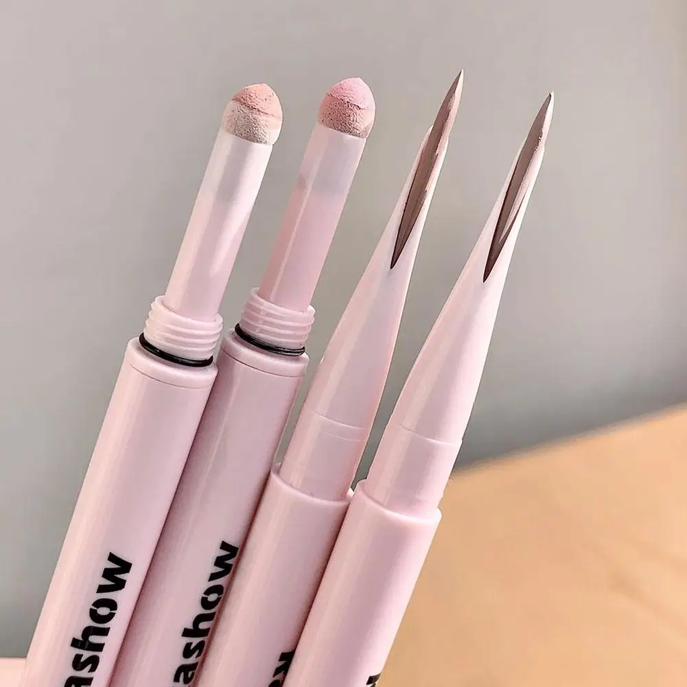 Dwustronny żelowy eyeliner w kredce z gąbeczką do rozmazywania, sztyft do jedwabiu, błyszczący puder, naturalny rozświetlający sztyft do cieni do powiek.