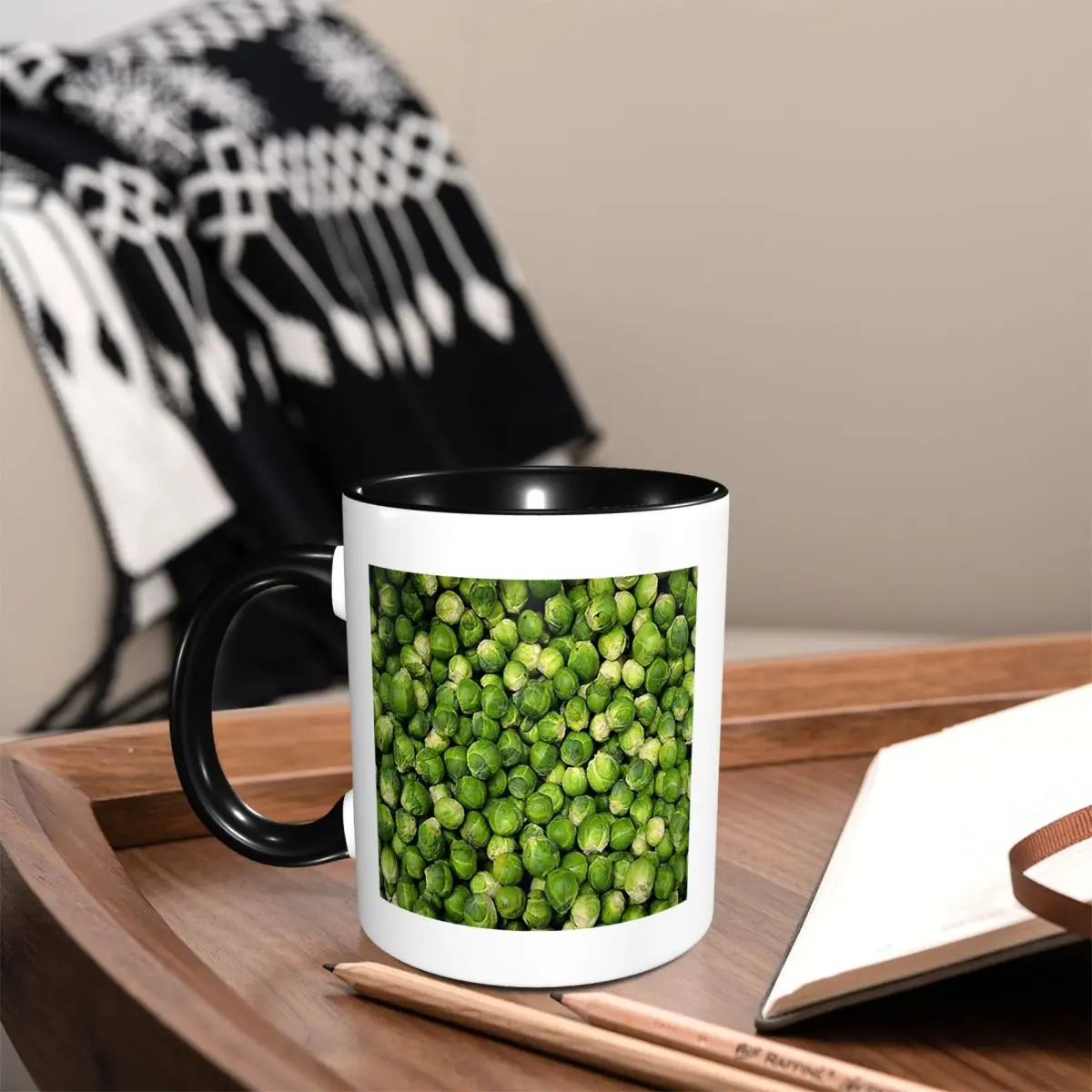 Brussels Sprouts Novelty Mug Funny Ceramic Coffee Cups Tea Mugs Milk Cup Drinkware Gifts for Friends