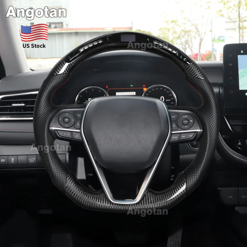 LED Steering Wheel Carbon Fiber for Toyota Camry 8th Gen 2018-2023- Compatible with Corolla/ Levin/ Wildlander/ Avalon/ Rav4