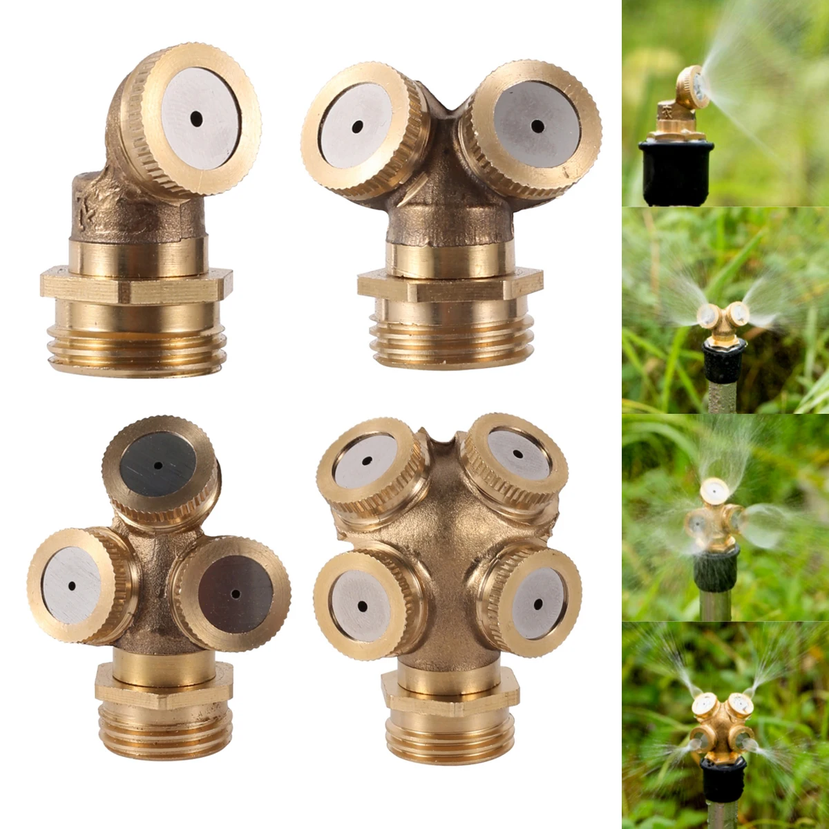 Adjustable Copper Spray Misting Nozzle 1/2