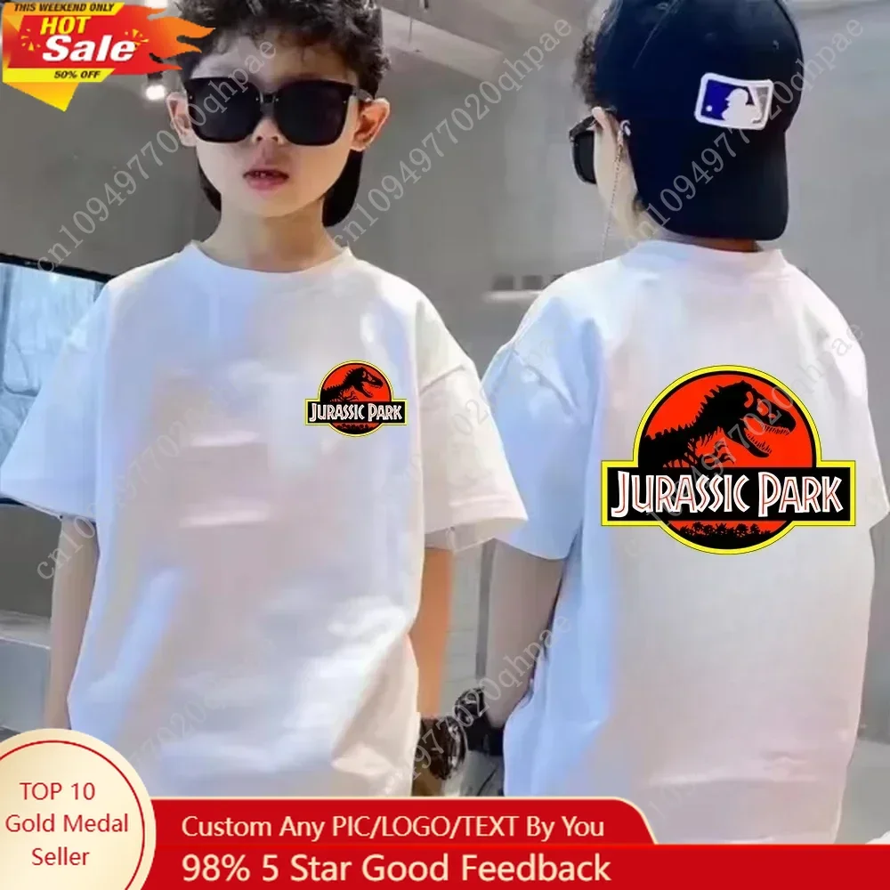 

Summer Cotton Children T-Shirt Funny Jurassic World Jurassic Park Dinosaur Kids Clothes Boys Casual Fashion Sport Baby Tees Tops