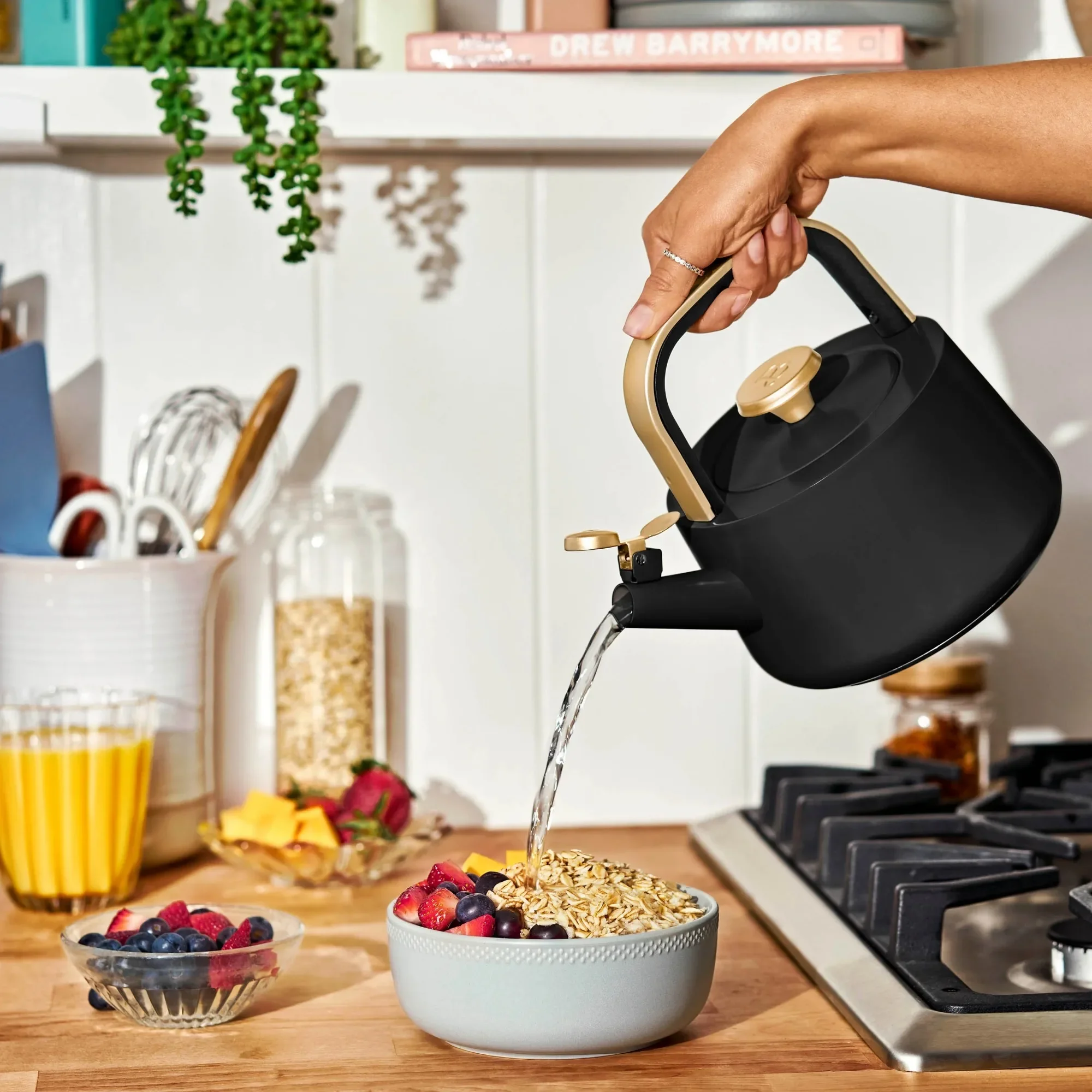 

Керамический чайник с антипригарным покрытием, 1,8 л, черный кунжут