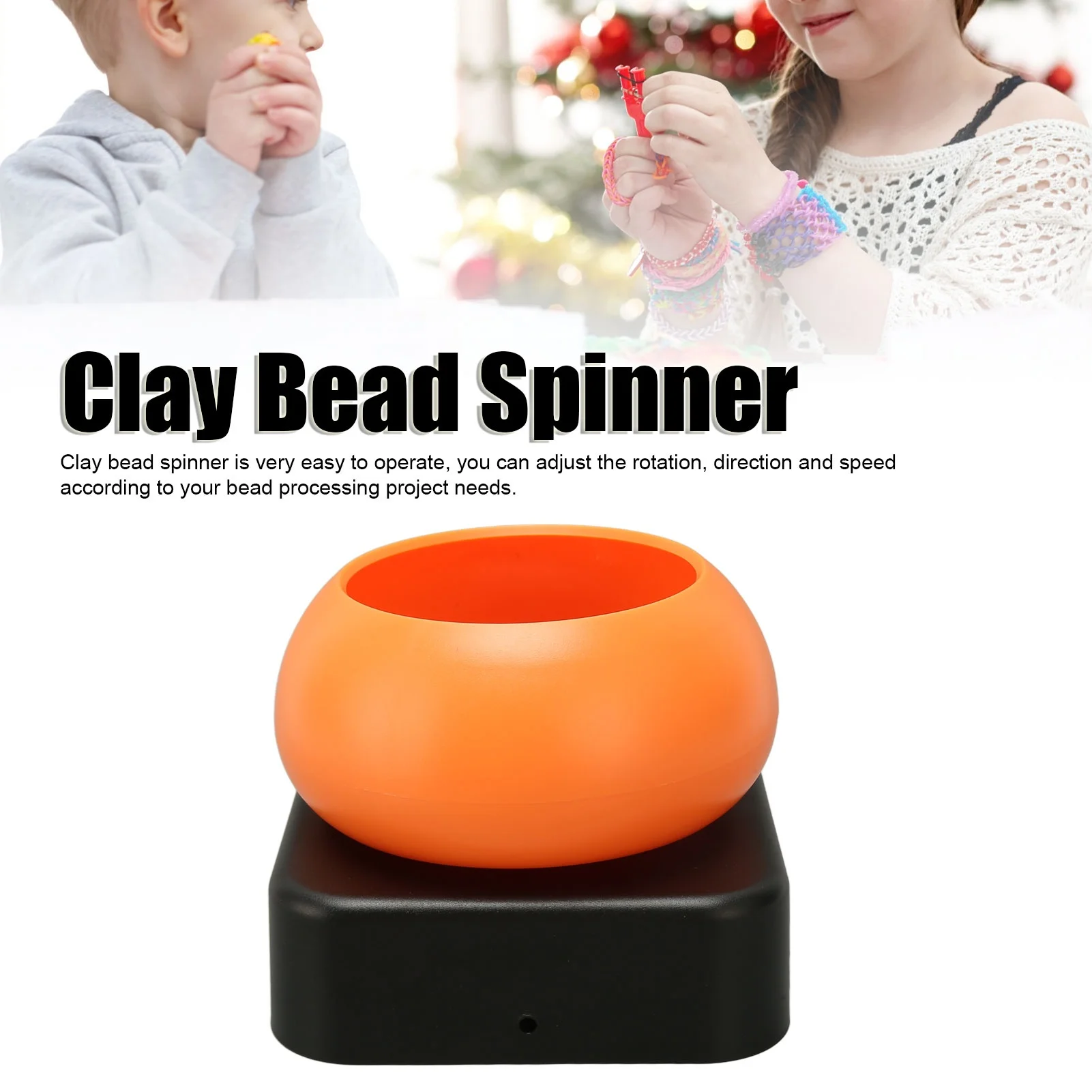 C9 Electric Bead Spinner for Jewelry Making Adjustable Speed USB Power Supply Forward Reverse Control Bead Spinner Orange