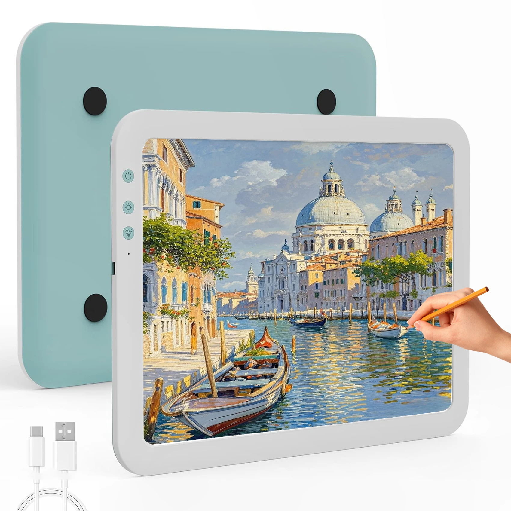 A4 Rechargeable LED Super Bright Light Pad,Ultra-Thin & Battery Life,Stepless/6 Level Brightness Adjustment for Diamond Painting