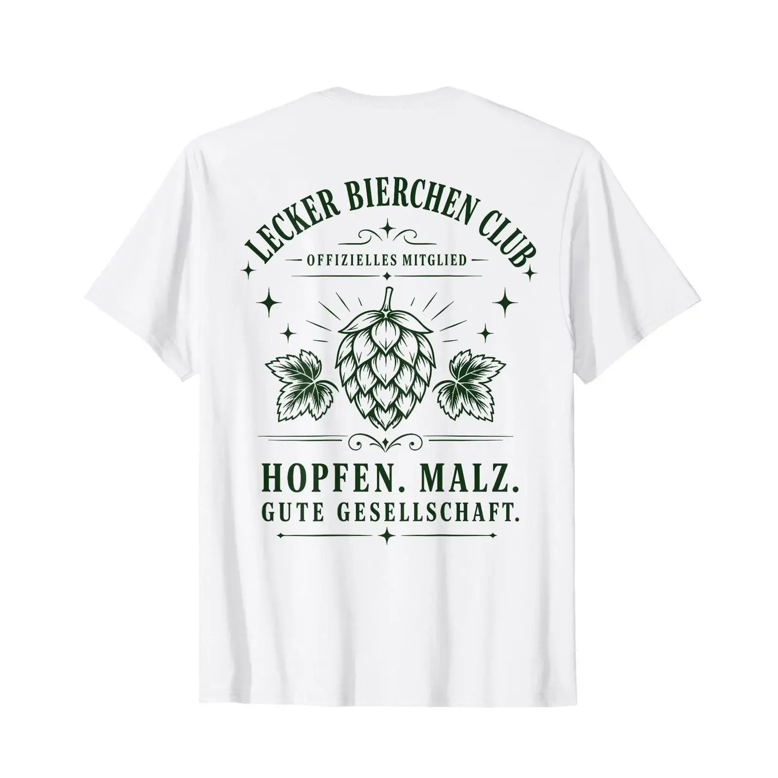 LECKER Bierchen Club T-Shirt Vintage Washed Stylisch Vielseitig Dehnbar Grafikdesigner-Kleidung Mode Leicht maskulin