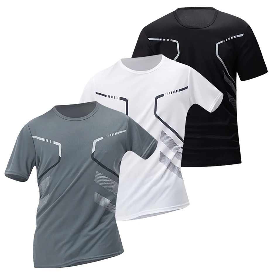 1/3/4 Stück Sommer Herren Bedrucktes, schnell trocknendes, atmungsaktives, kurzärmeliges, lockeres, sportliches, lässiges T-Shirt in Übergröße, mehrfarbige Auswahl – Detail 34