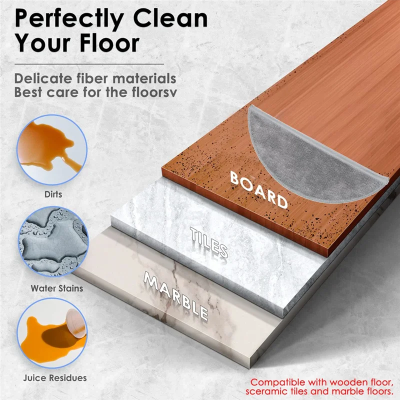 12 pezzi Mop Pad per Xiaomi Lydsto R1 / R1A / R1 Pro / S1 Accessori per aspirapolvere Efficienza di pulizia migliorata