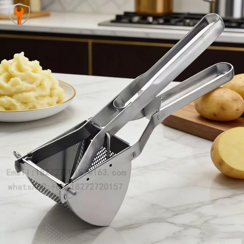 Stainless steel potato mud press potato press lid crushing tool kitchen stainless steel