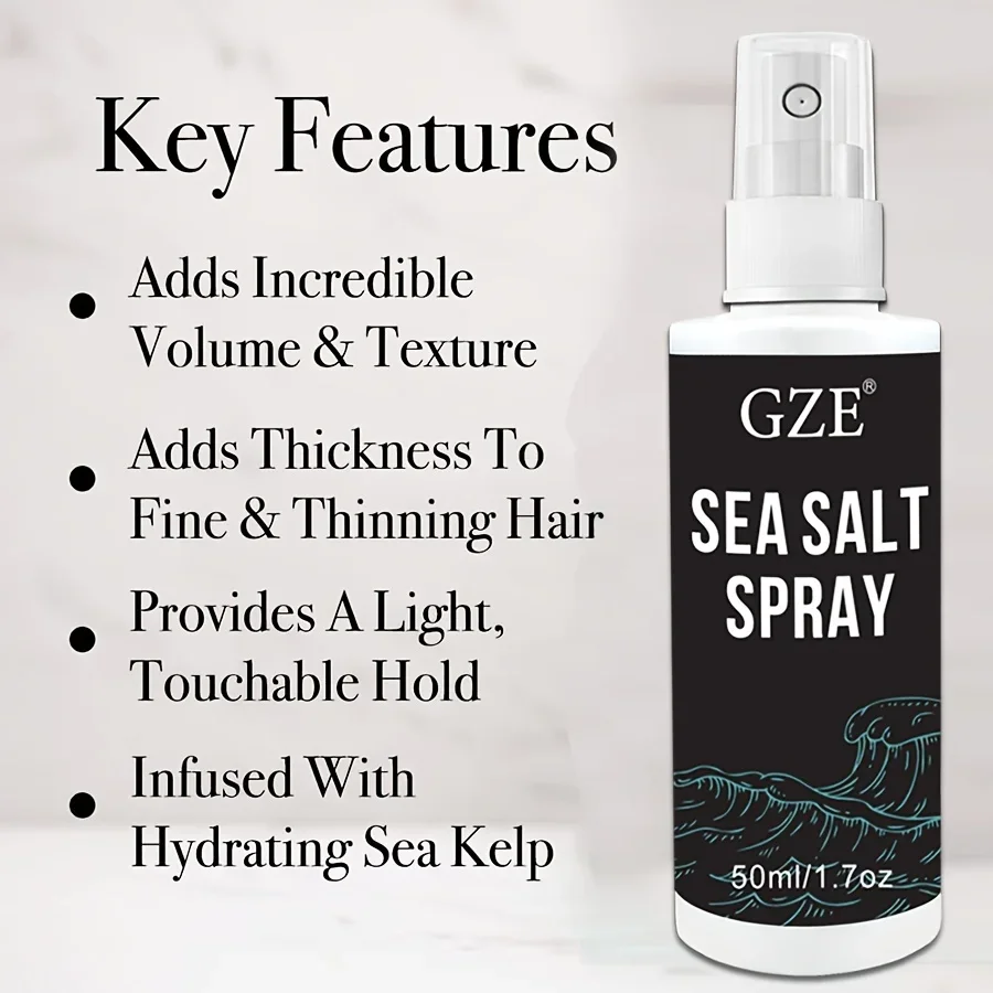 GZE Natural Sea Salt Spray for Hair Men & Women, Adds Instant Volume, Texture, Thickness, & Light Hold | Texturizing & Thickenin