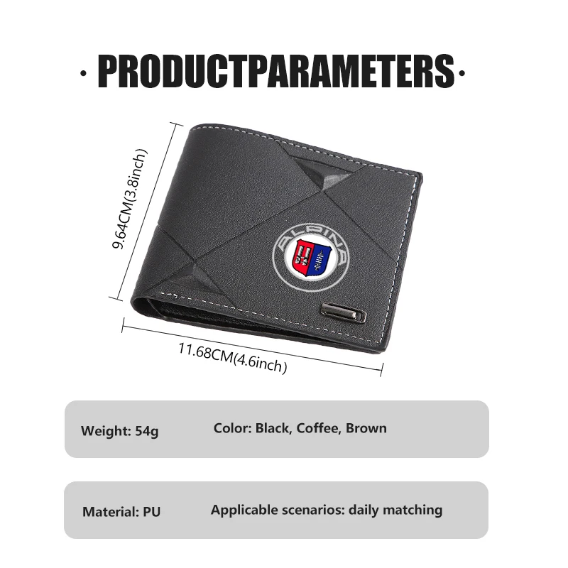 Car Logo Coin Purse Wallet Personalised ID Card Holder For Alpina XD3 XD4 XB7 B12 B3 B4 B5 D3 D4 D5 B7 B8 BMW X1 X2 F16 F30 - view 6