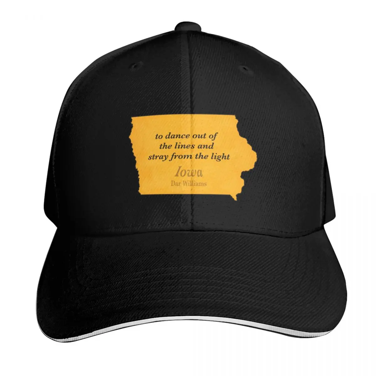 

iowa song dar williams Baseball Cap Big Size Hat black Brand Man cap Hat Beach Boy Child Women's