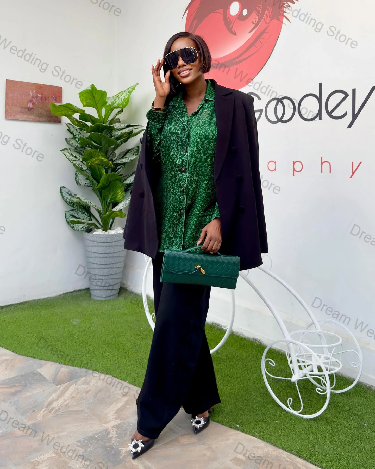 Black Women Suit Set 2 Pcs Cotton Blazer+Pants Trousers Formal Office Lady Jacket Double Breasted Customized Wedding Prom Coat