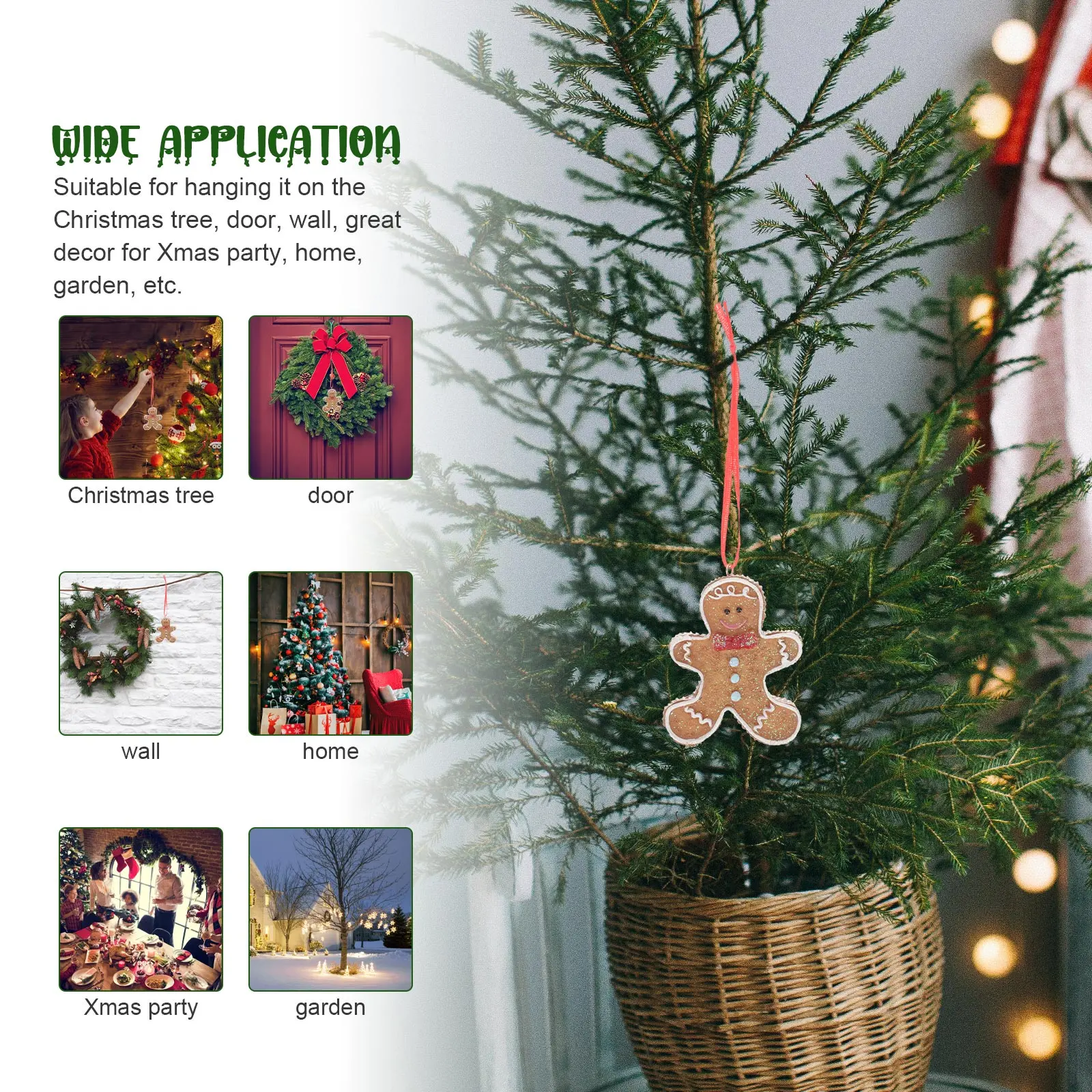 

Gingerbread Man Xmas Hanging Ornament Creative Xmas Tree Pendant Christmas Party Home Decoration Christmas Ornaments