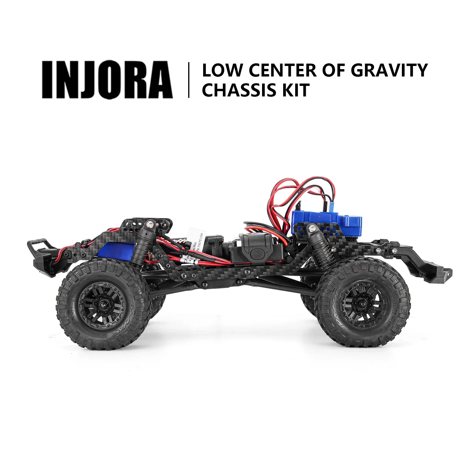 INJORA LCG Carbon Fiber Chassis Kit Frame Girder for 1/18 RC Crawler Car TRX4M Upgrade (4M-32 4M-38)