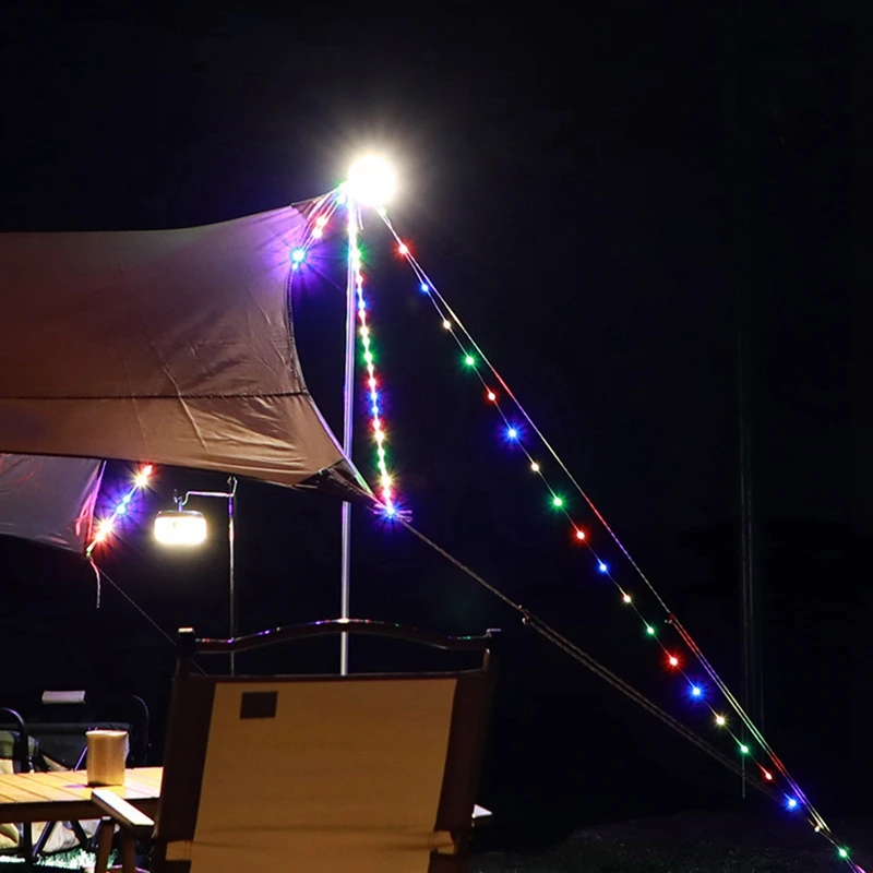 Heißer Verkauf neue Camping lampe bunte Lichterketten Beleuchtung Taschenlampe führte magnetische Aufladung im Freien Atmosphäre